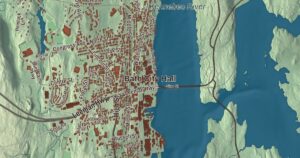 Close-up of the Bath, Maine aerial map