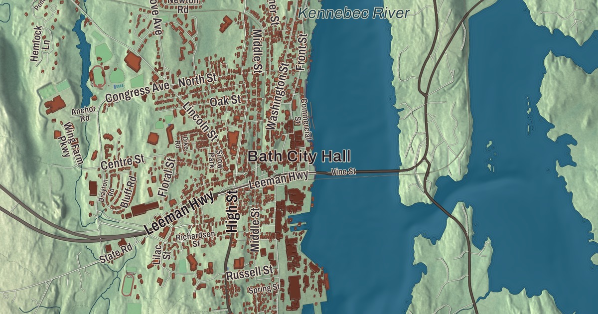 Map of Bath, Maine