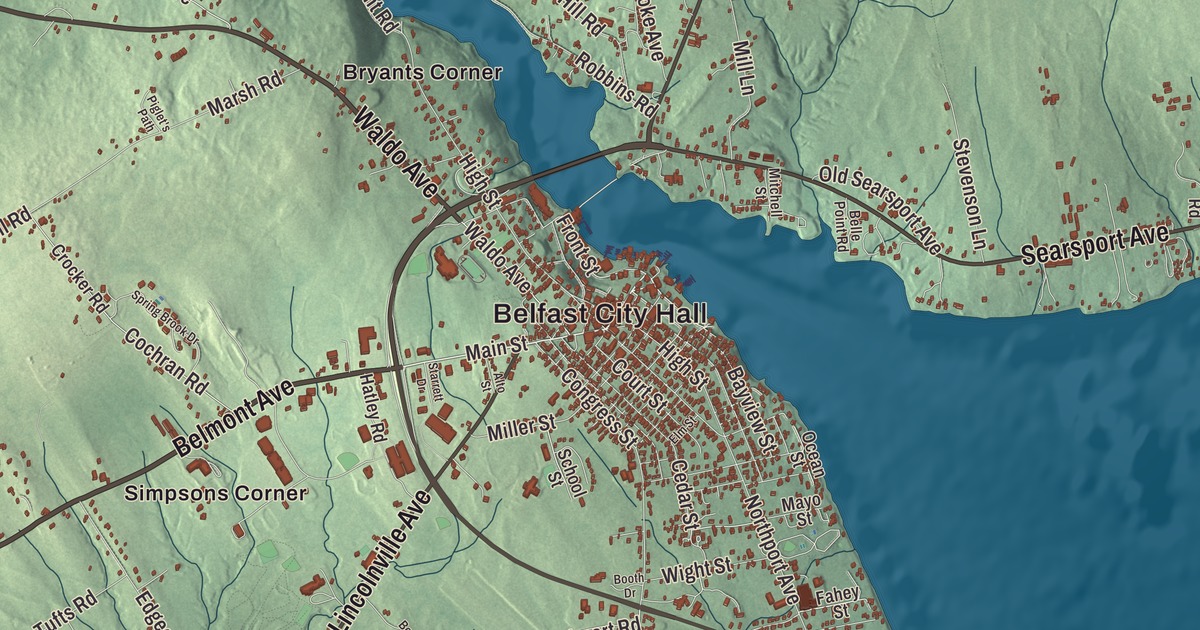 Map of Belfast, Maine