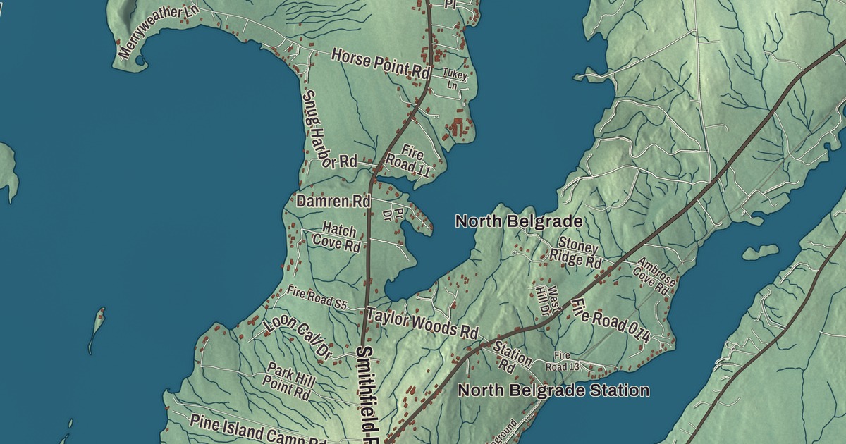Map of Belgrade, Maine
