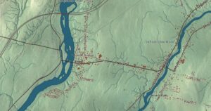 Close-up of the Benton, Maine aerial map