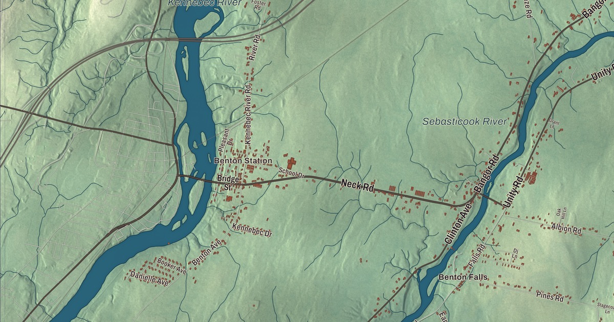 Map of Benton, Maine