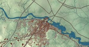 Close-up of the Biddeford, Maine aerial map