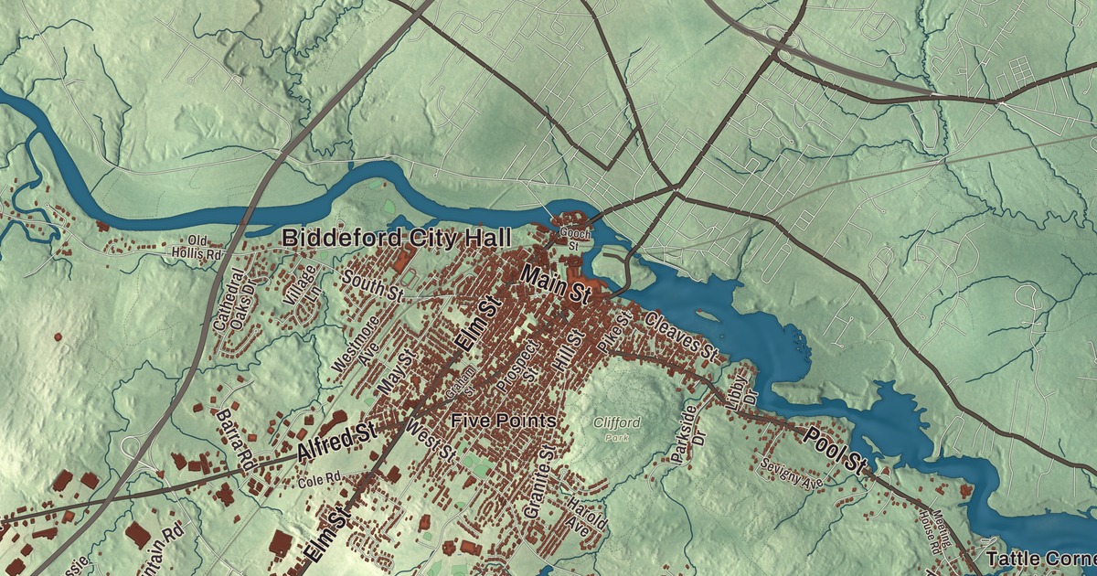 Map of Biddeford, Maine