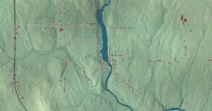 Close-up of the Blaine, Maine aerial map