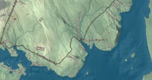 Close-up of the Blue Hill, Maine aerial map