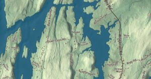 Close-up of the Boothbay, Maine aerial map