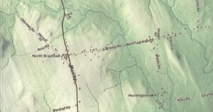 Close-up of the Bradford, Maine aerial map