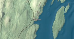 Close-up of the Bremen, Maine aerial map