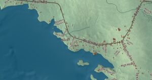 Close-up of the Brooklin, Maine aerial map