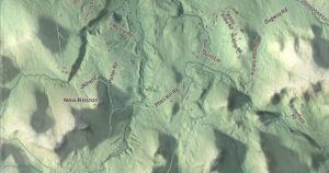 Close-up of the Brownfield, Maine aerial map