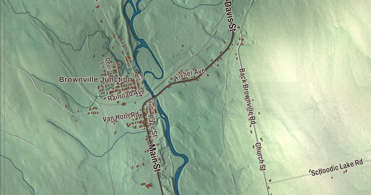 Map of Brownville, Maine