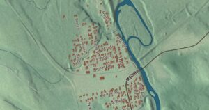 Close-up of the Brownville Junction, Maine aerial map