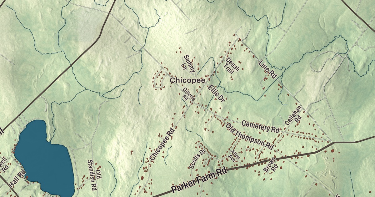 Map of Buxton, Maine