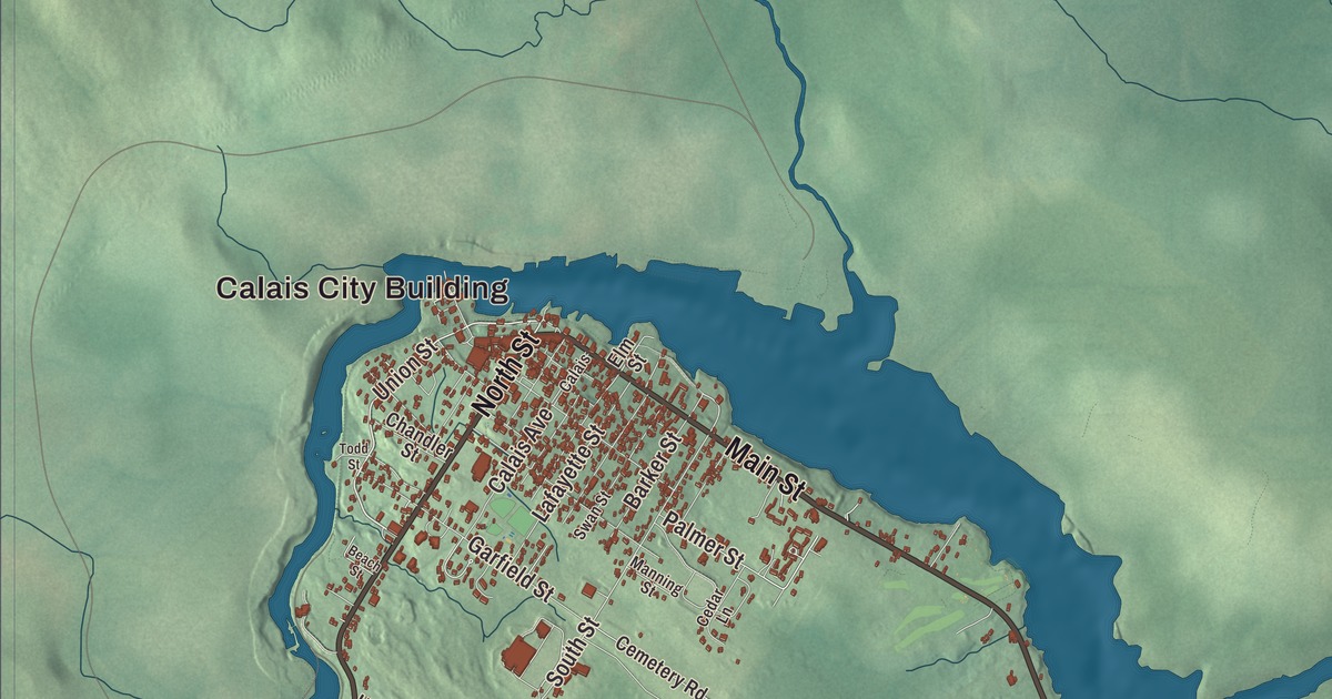 Map of Calais, Maine