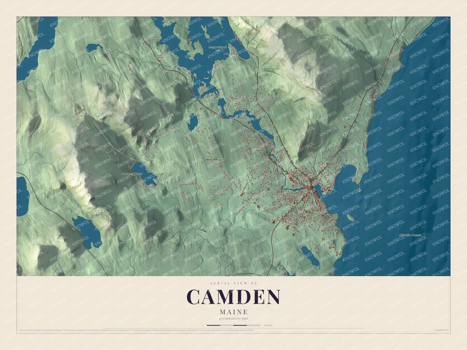 Watermarked full-map preview of Camden, Maine
