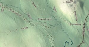Close-up of the Canaan, Maine aerial map