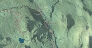 Close-up of the Carrabassett Valley, Maine aerial map