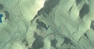 Close-up of the Carthage, Maine aerial map