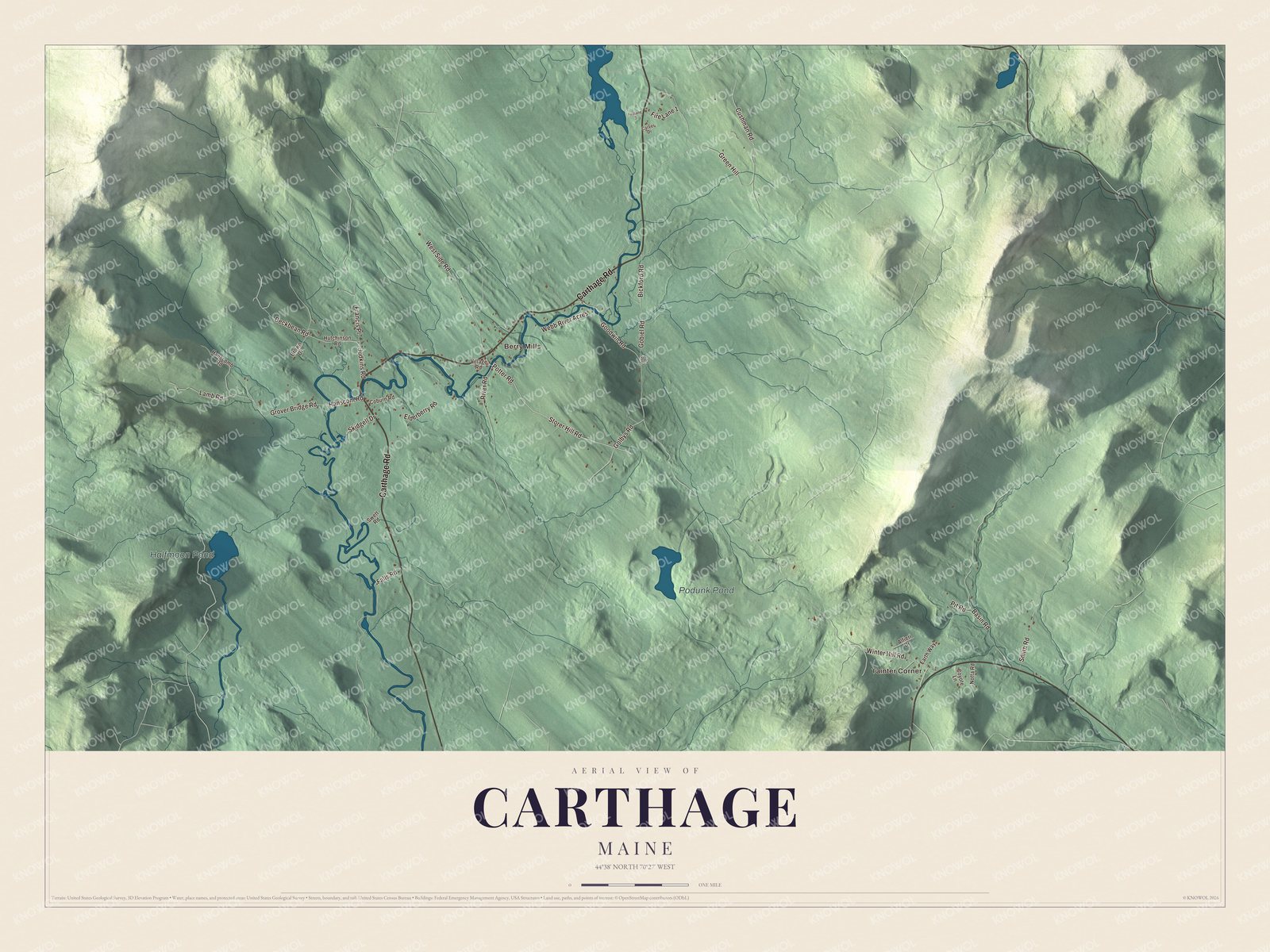 Watermarked full-map preview of Carthage, Maine
