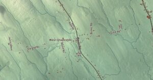 Close-up of the Charleston, Maine aerial map