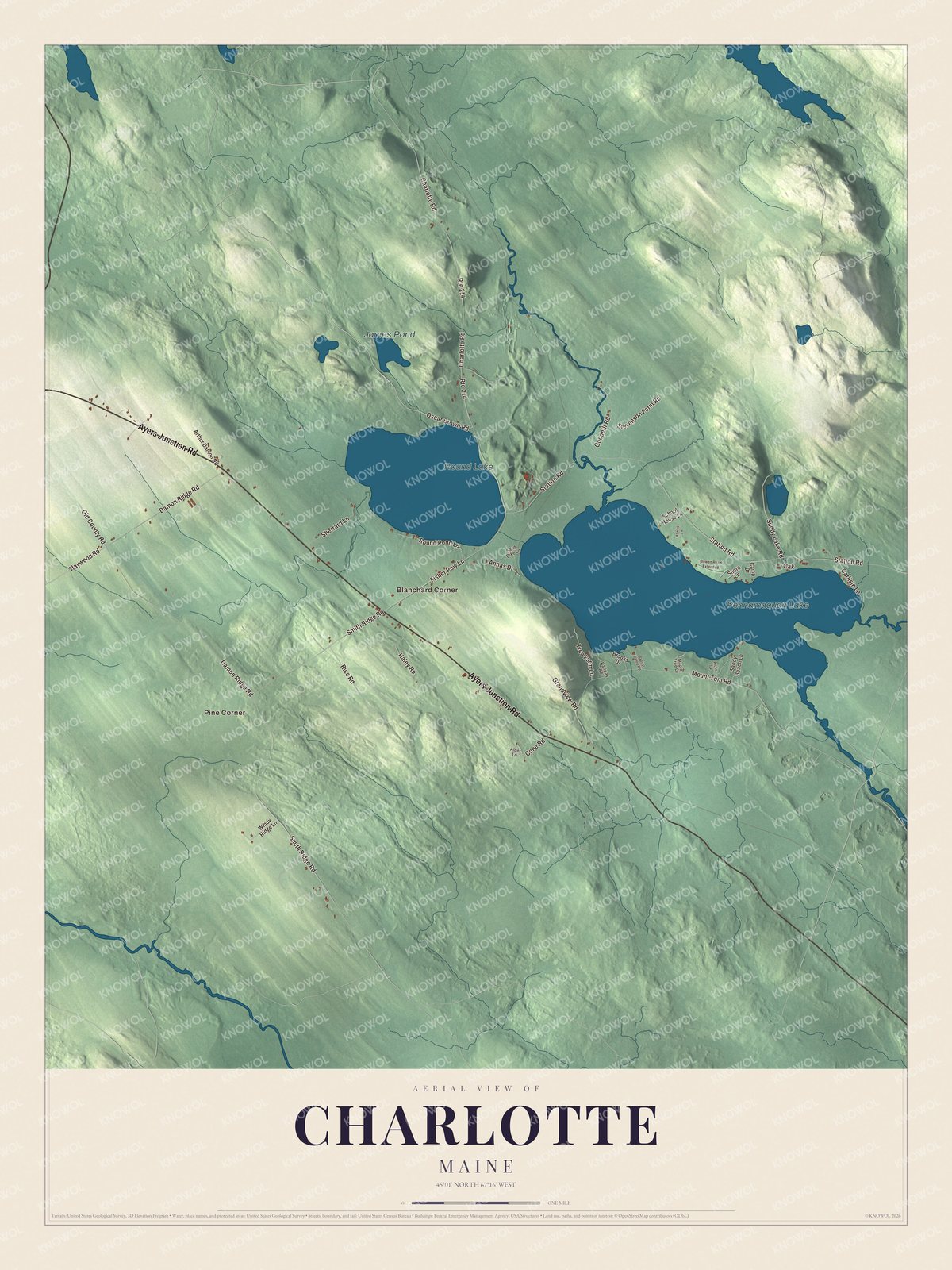 Watermarked full-map preview of Charlotte, Maine