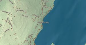 Close-up of the Chebeague Island, Maine aerial map