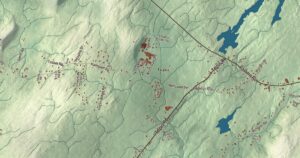 Close-up of the Chelsea, Maine aerial map