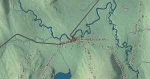 Close-up of the Chesterville, Maine aerial map