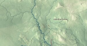 Close-up of the Columbia, Maine aerial map