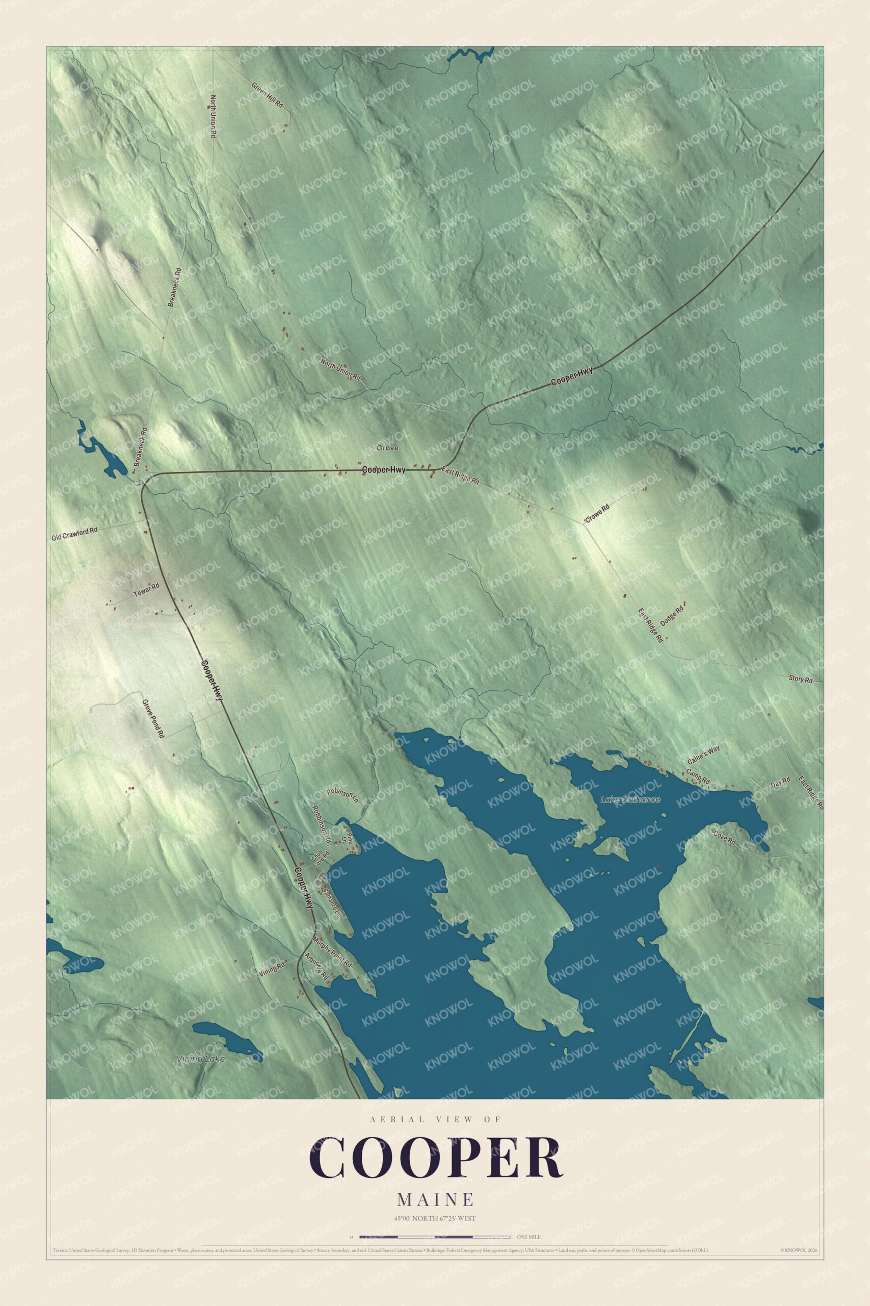Protected watermarked complete map of Cooper, Maine