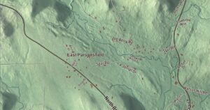 Close-up of the Cornish, Maine aerial map