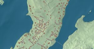 Close-up of the Cousins Island, Maine aerial map