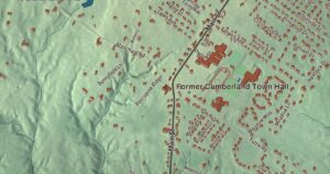 Close-up of the Cumberland Center, Maine aerial map