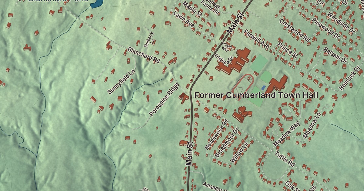 Map of Cumberland Center, Maine