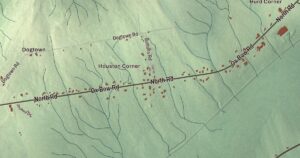 Close-up of the Detroit, Maine aerial map