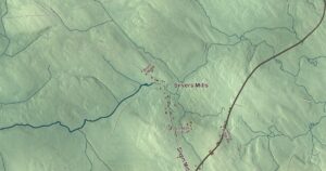 Close-up of the Dexter, Maine aerial map