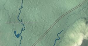 Close-up of the Dyer Brook, Maine aerial map