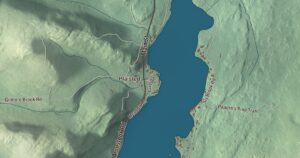 Close-up of the Eagle Lake, Maine aerial map