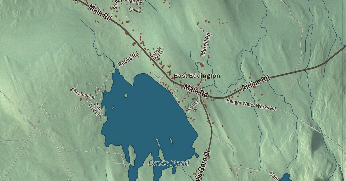 Map of Eddington, Maine