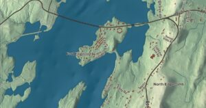 Close-up of the Edgecomb, Maine aerial map
