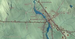 Close-up of the Ellsworth, Maine aerial map