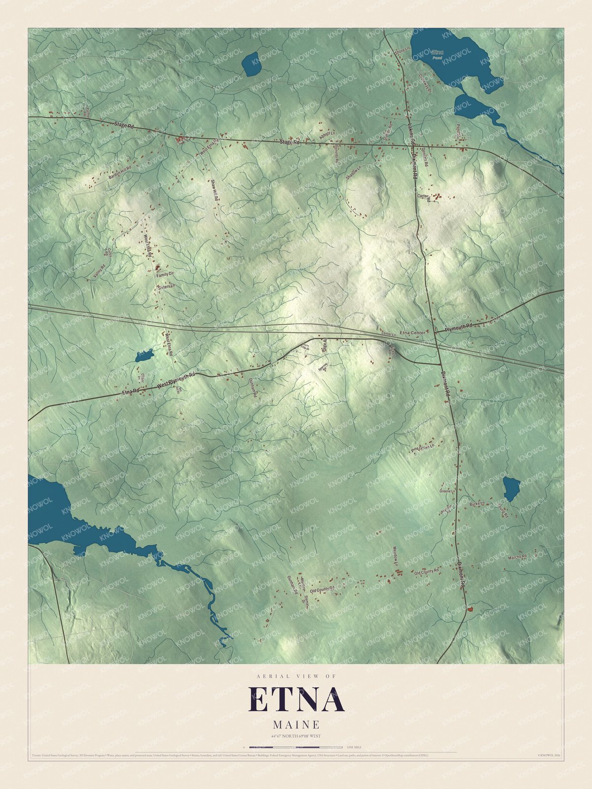 Watermarked full-map preview of Etna, Maine
