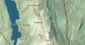 Close-up of the Falmouth, Maine aerial map
