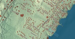 Close-up of the Falmouth Foreside, Maine aerial map