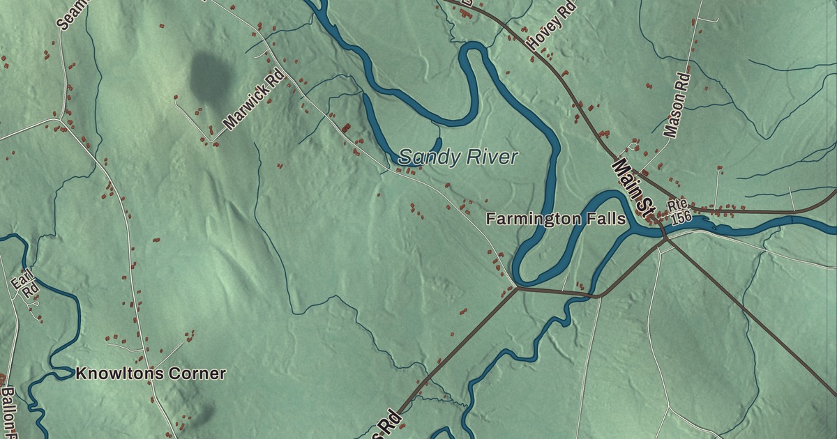 Map of Farmington, Maine
