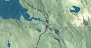 Close-up of the Franklin, Maine aerial map