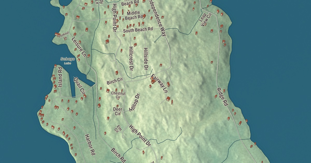 Map of Frye Island, Maine