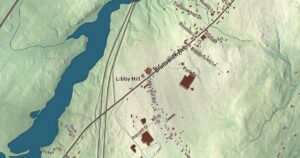 Close-up of the Gardiner, Maine aerial map