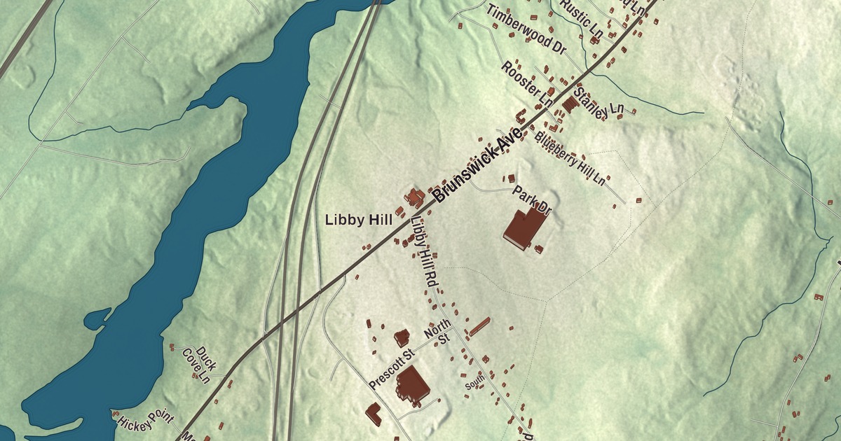 Map of Gardiner, Maine